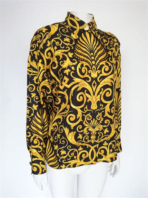 vintage black designer shirt versace|vintage Versace gowns.